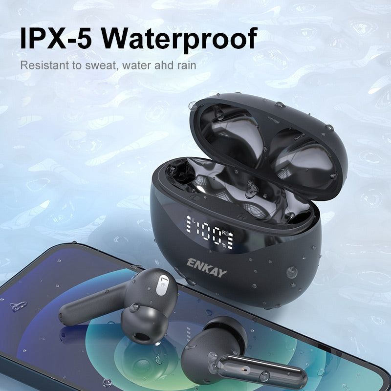 ENKAY HAT PRINCE Stereofonní sluchátka Bluetooth 5.1 TWS s potlačením hluku Sluchátka s dotykovým ovládáním do uší s digitálním nabíjecím boxem ENKAY HAT PRINCE Stereofonní sluchátka Bluetooth 5.1 TWS s potlačením hluku Sluchátka s dotykovým ovládáním do uší s digitálním nabíjecím boxem